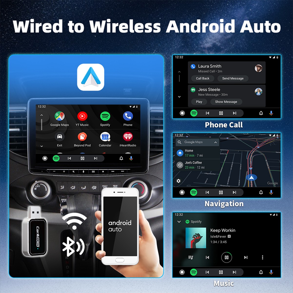 Wireless CarPlay Adapter USB Wireless Carplay Dongle For iPhone Apple Plug&Play^