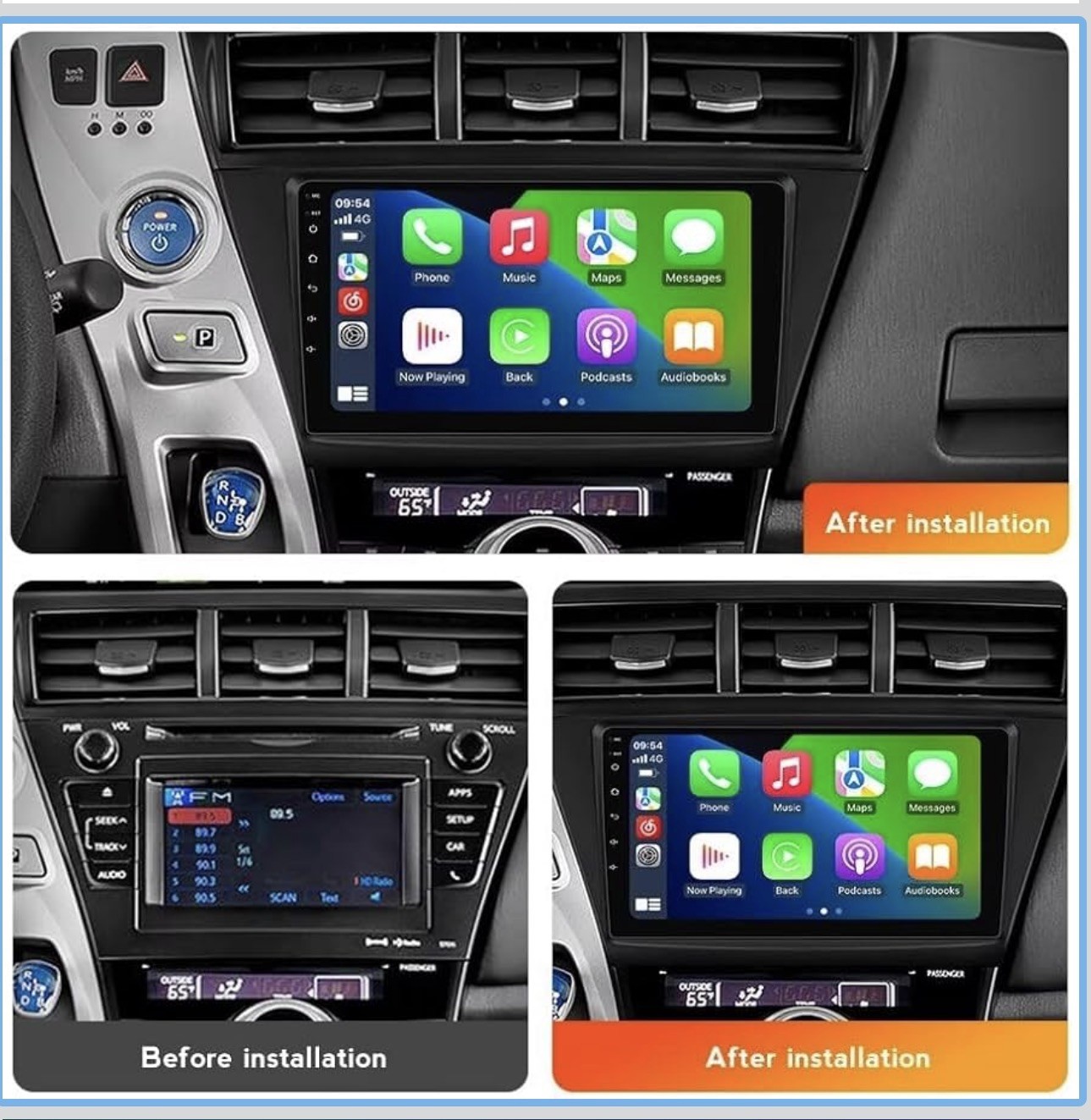 9” Toyota Prius V 2012-2017 JBL 8-Core Android Car Stereo CarPlay 4GB 64GB Radio