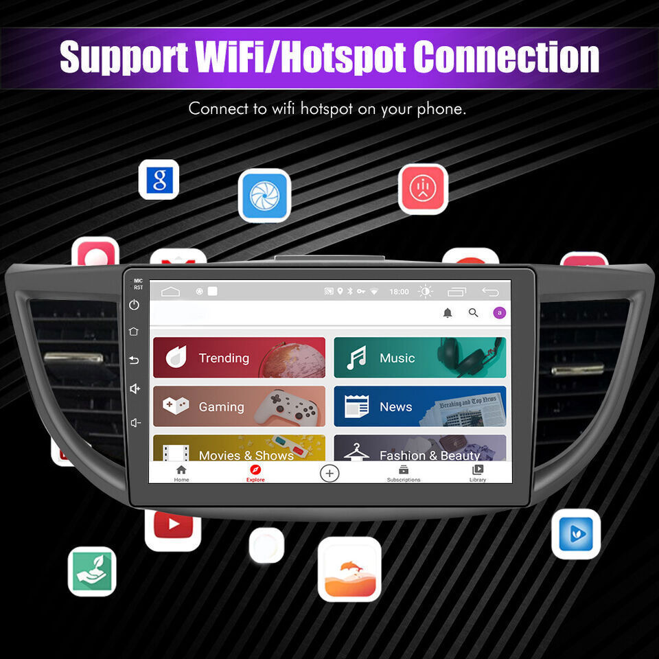 For 2012-2016 Honda CRV Apple Carplay Android 13 Car Stereo Radio GPS NAVI 10.1″