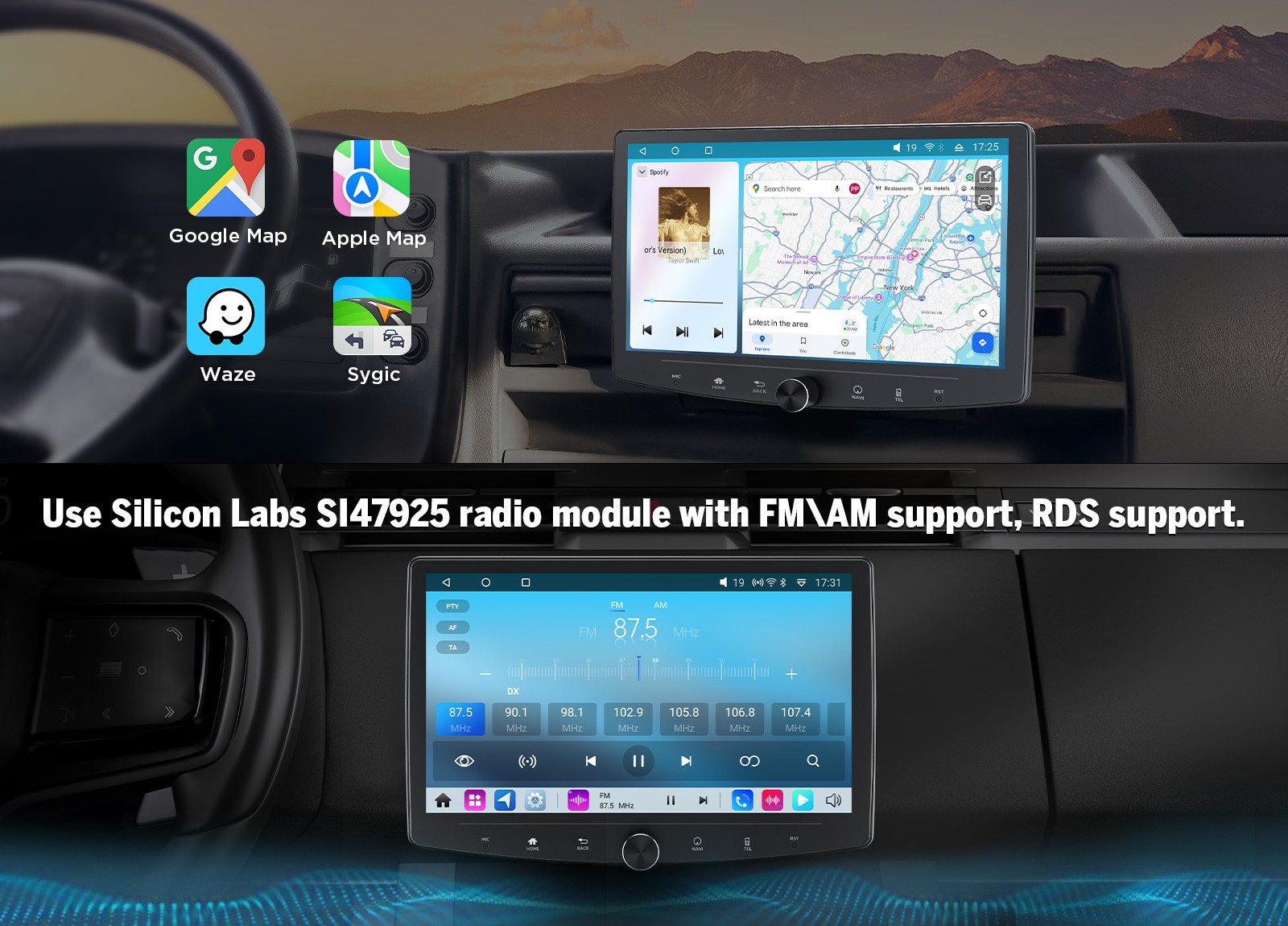 8Core 6+64G 10.1″ QLED Double Din Car Stereo CarPlay Android 13 Radio DPS 4G LTE