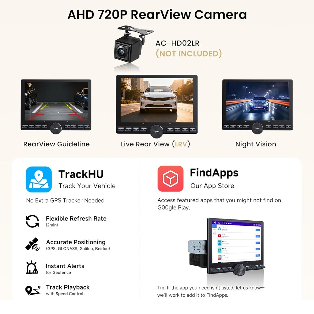 ATOTO 10.1″ QLED Floating Single/Double Din Android Car Stereo GPS AI Radio WiFi