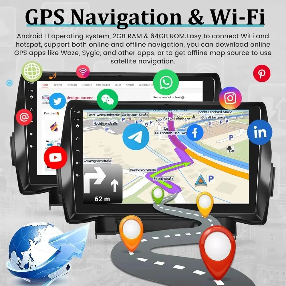 Head Unit Carplay For 2013-2019 Ford Escape Android 15 Car Stereo Radio GPS Navi