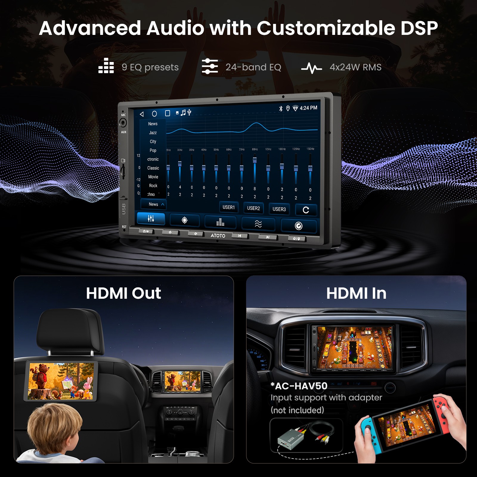 ATOTO 7in A6PF Android Car Radio Double DIN 2xBluetooth FM/AM RDS GPS NAVI Track