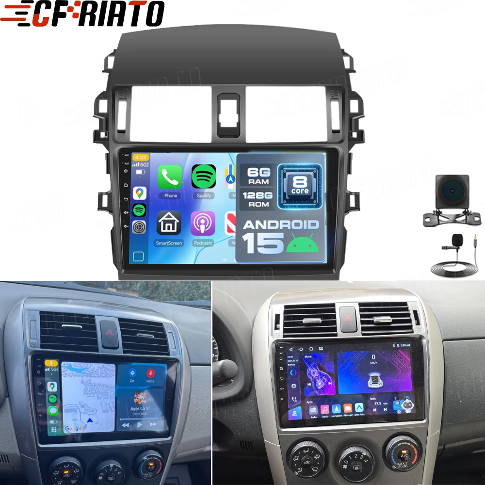 6+128GB Carplay For Toyota Corolla 2009-2013 Car Stereo Radio Android15 GPS WIFI