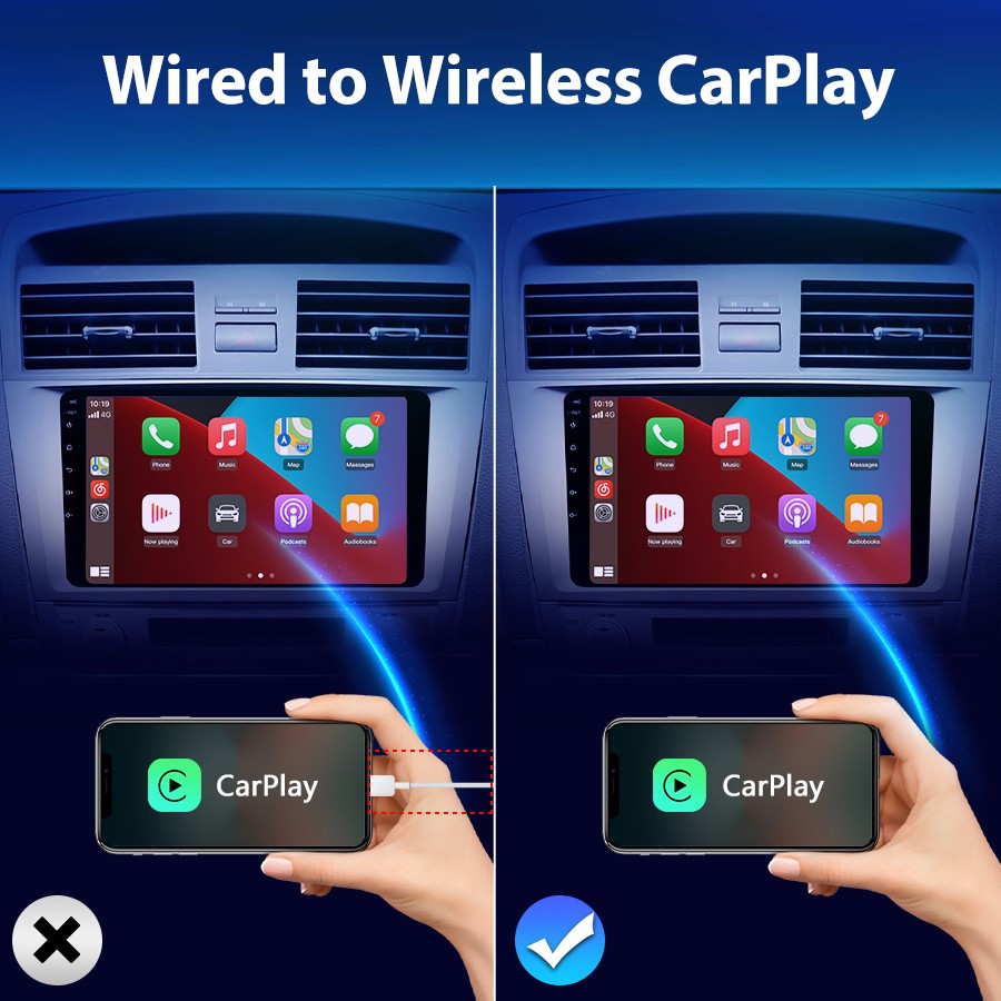 For iPhone iOS Car Cavigation PlayerOpen Wire to Wireless CarPlay Adapter Dongle