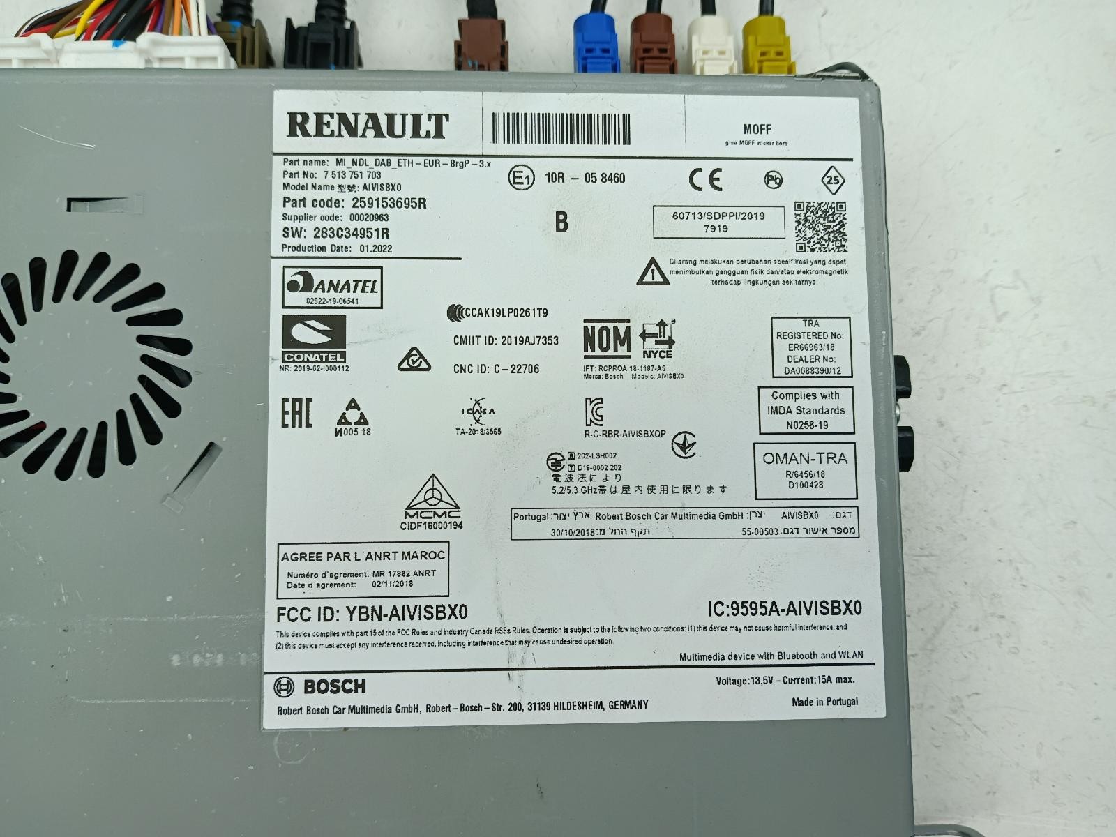 RENAULT ARKANA STEREO HEAD UNIT 259153695R MK1 LJL 2020-2026