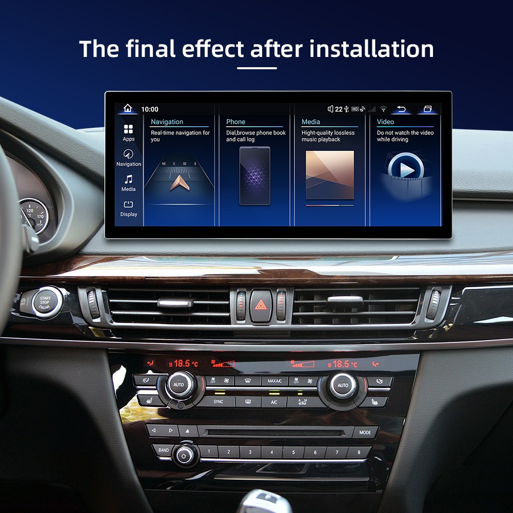 15.8″ Android 15.0 Radio Stereo GPS For BMW X5 X6 Apple Carplay With NBT System