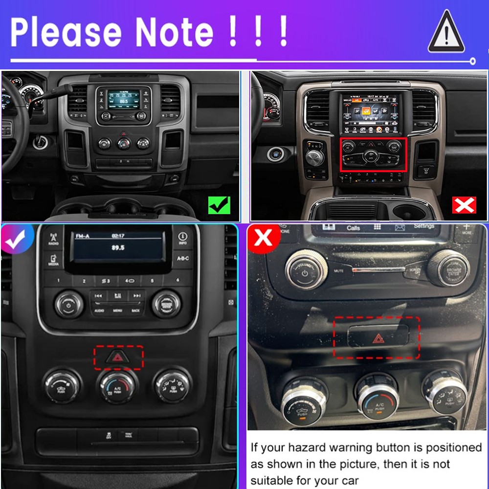 4G+64G Car Radio Stereo Carplay Navi For 2013 2014 2015-2018 Ram 1500 2500 3500