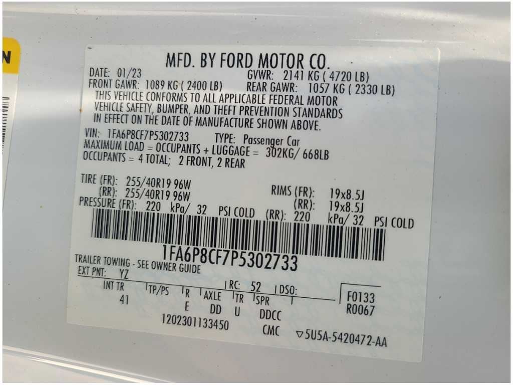 2023 Ford Mustang GT S550 Sync 3 Receiver Audio Face Plate Heat 2893