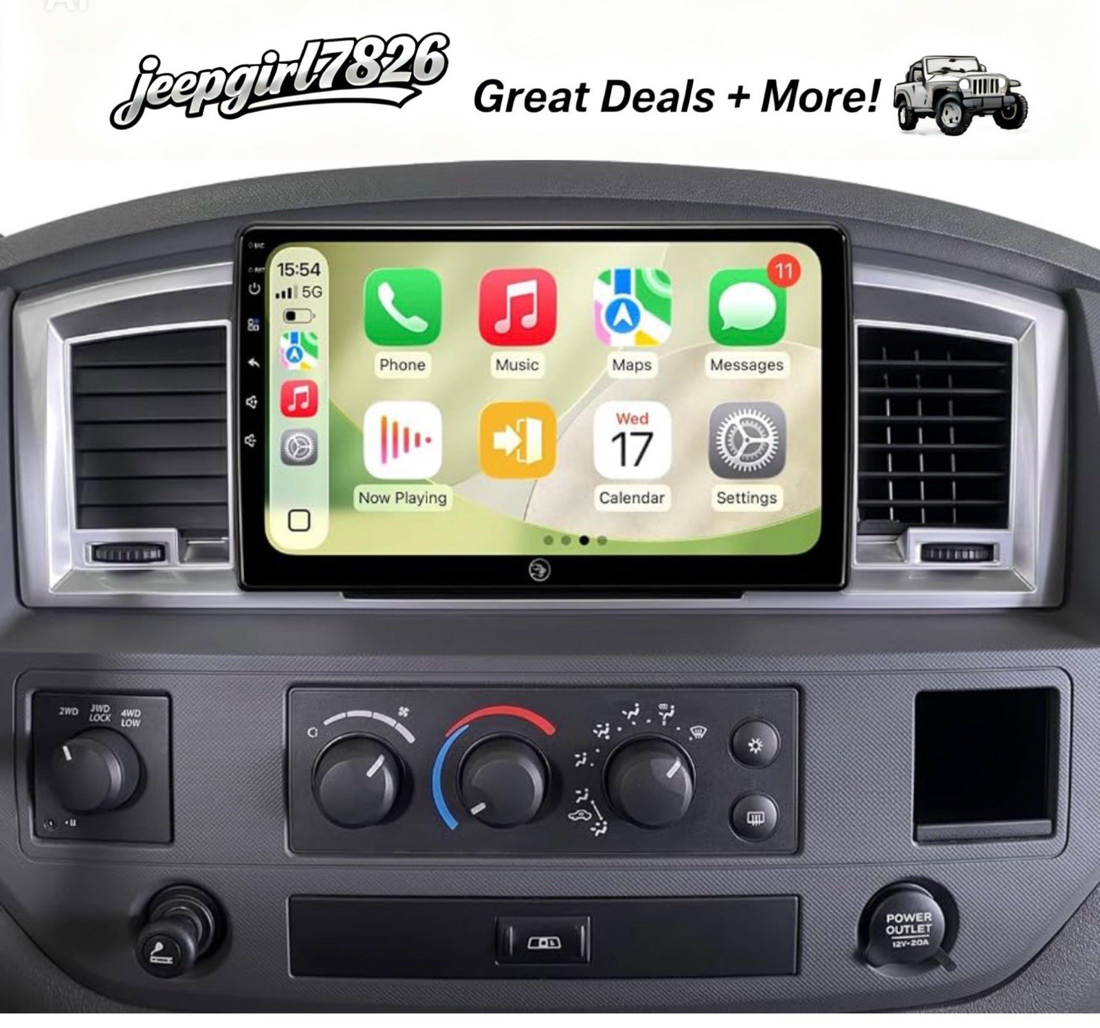 Car Stereo Radio 2007-2018 Jeep Wrangler 10” Touchscreen QLED Android 13