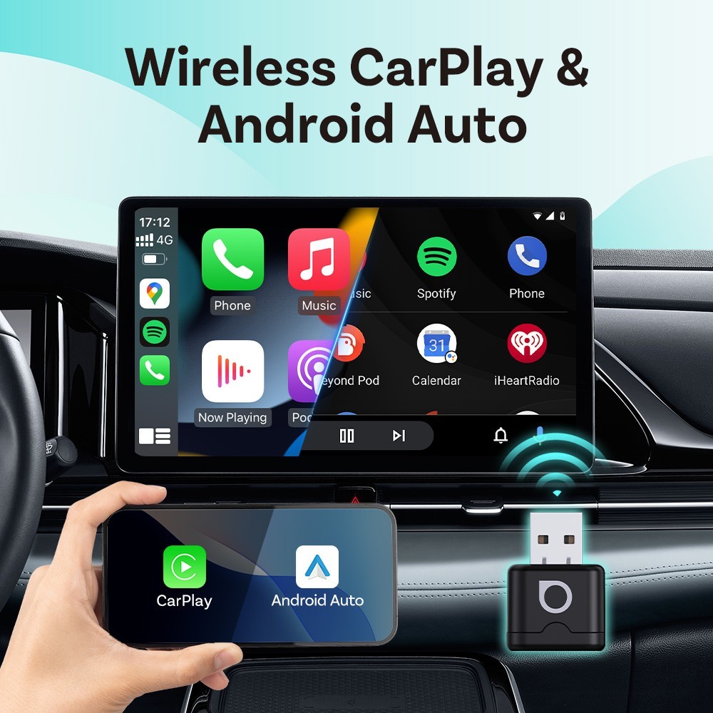 Wireless CarPlay AI Box Android Auto Adapter WIFI Converter w/Netflix YouTube TK