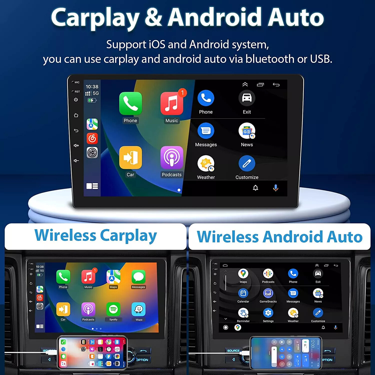 4+64G Android15 CarPlay Stereo Radio GPS For Dodge Charger Magnum 2005 2006 2007