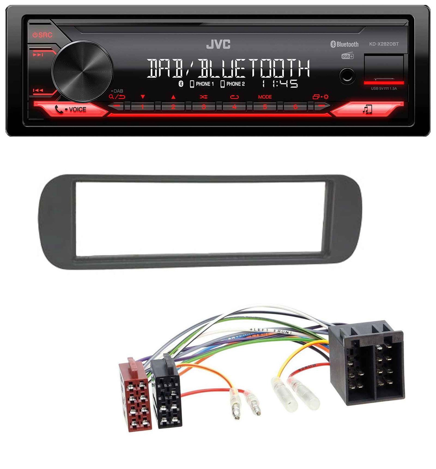 JVC Bluetooth USB DAB MP3 Car Stereo for Lancia Y (1996-2004) – Black