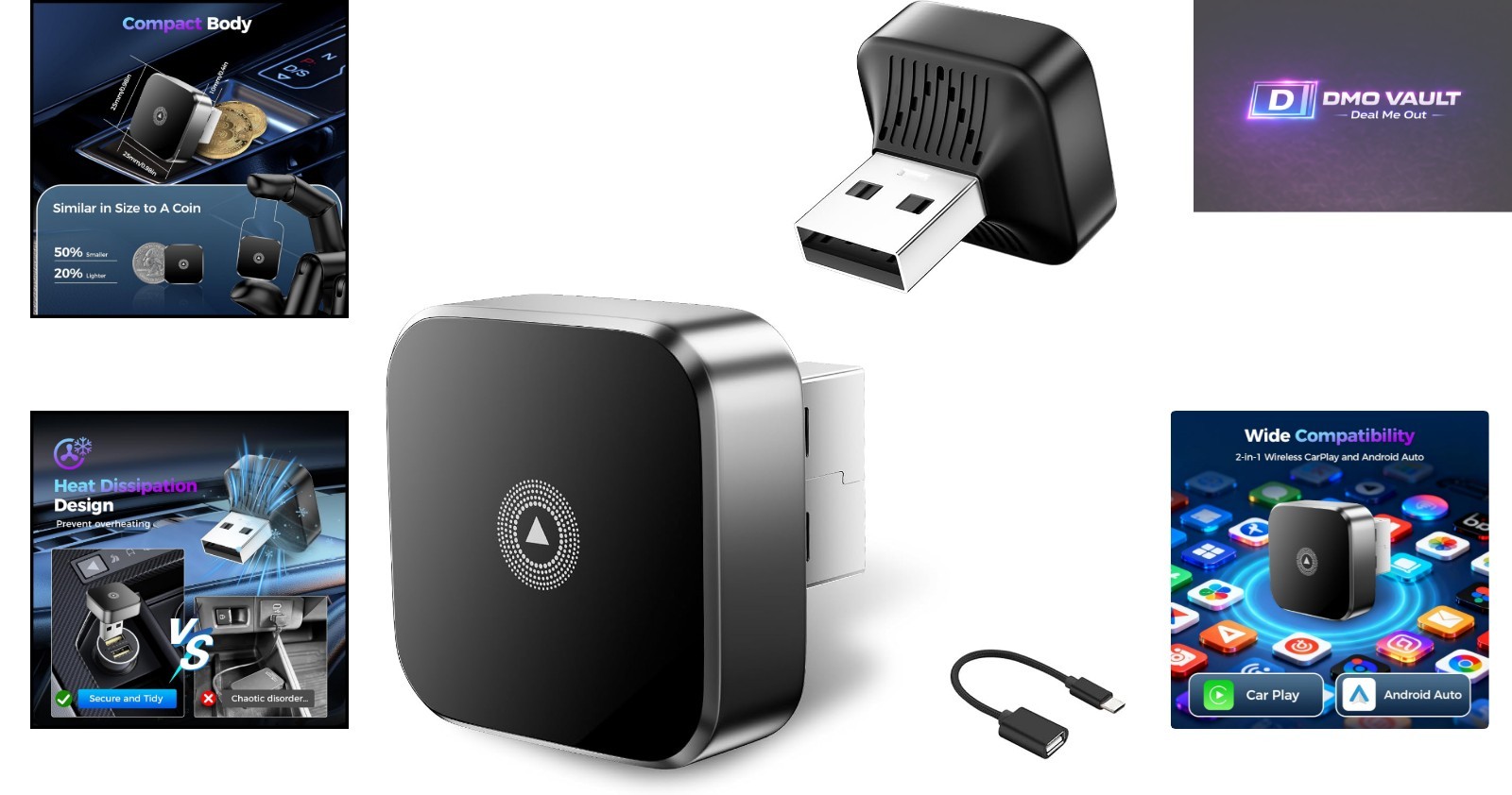 Seamless 2026 Wireless Android Auto & CarPlay Adapter, USB & Type-C Compatible