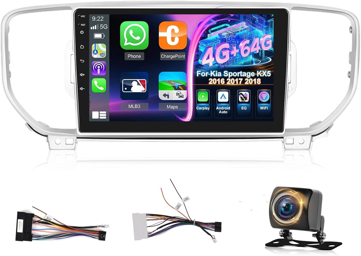 Car Radio Stereo Carplay For 2016-2019 Kia Sportage Android 15 EQ