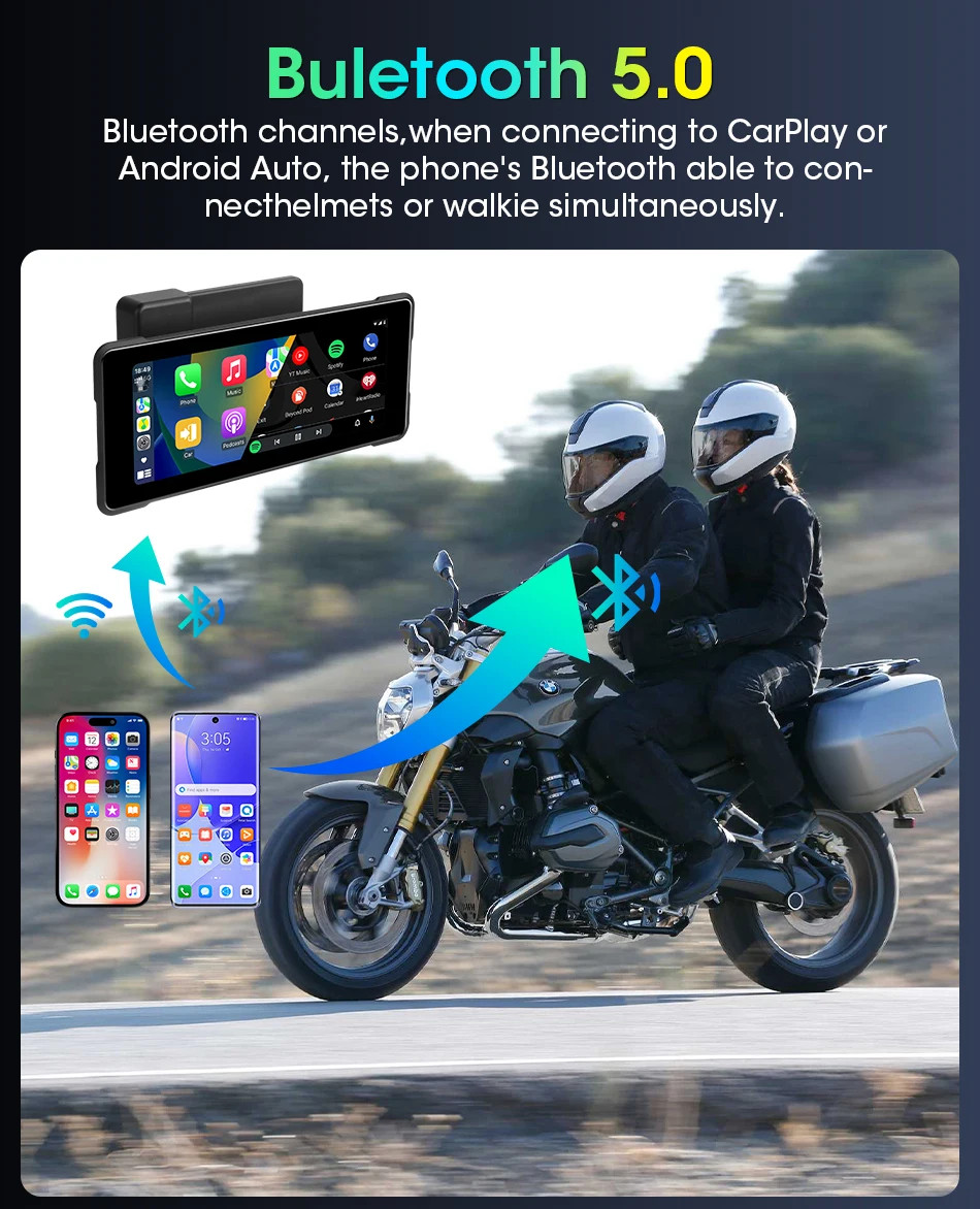 Janstie New Motorcycle CarPlayGPS Portable Digital Moto Dashboard Display Screen