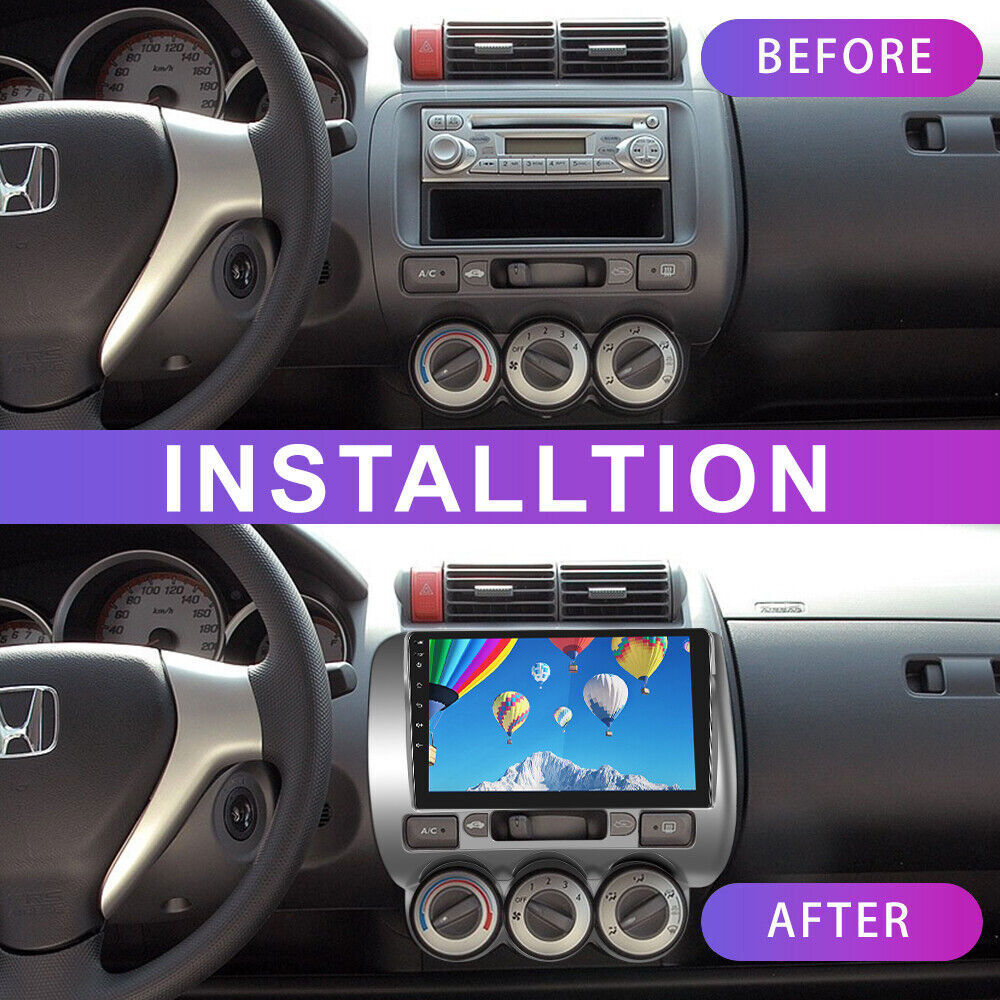 9” Car Radio Stereo GPS WiFi BT For Honda Fit Jazz 2006-2008 Carplay Android 14