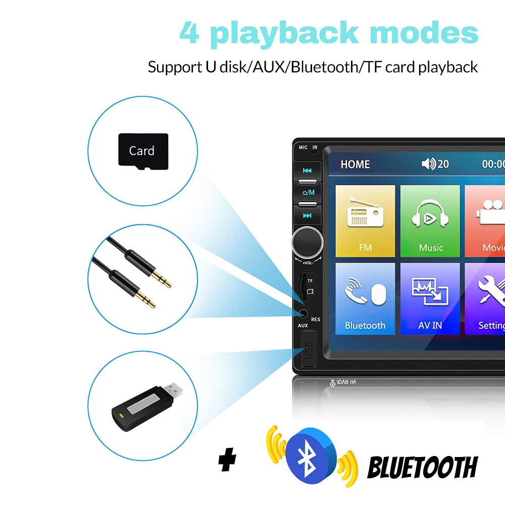 2 Din 7″ Car Stereo Mirrorlink-GPS Bluetooth Radio Car MP5 Player+Rear Camera