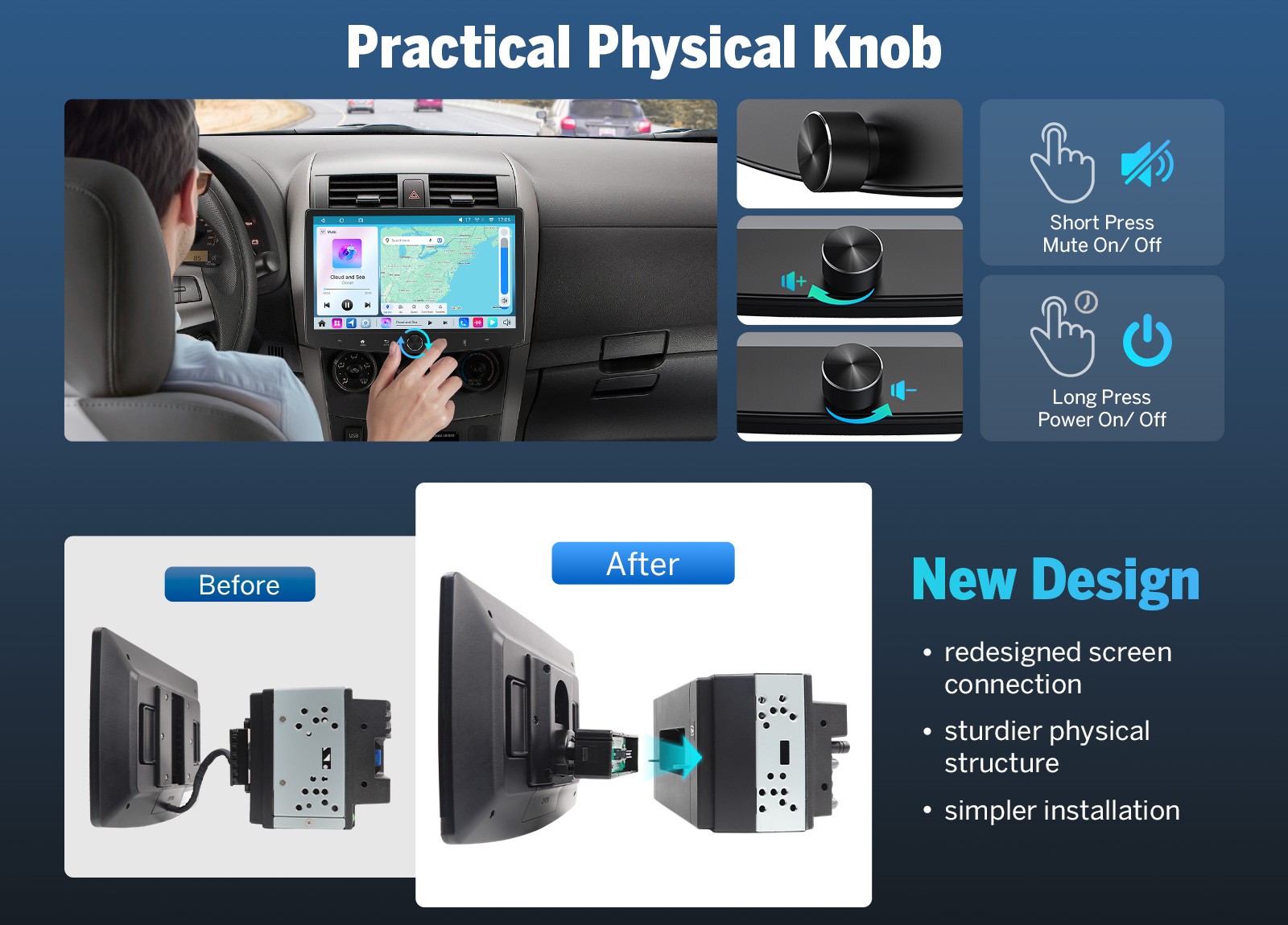Double Din 10.1″ Car Stereo Android/Apple Carplay Radio Touch Screen Player+ Cam