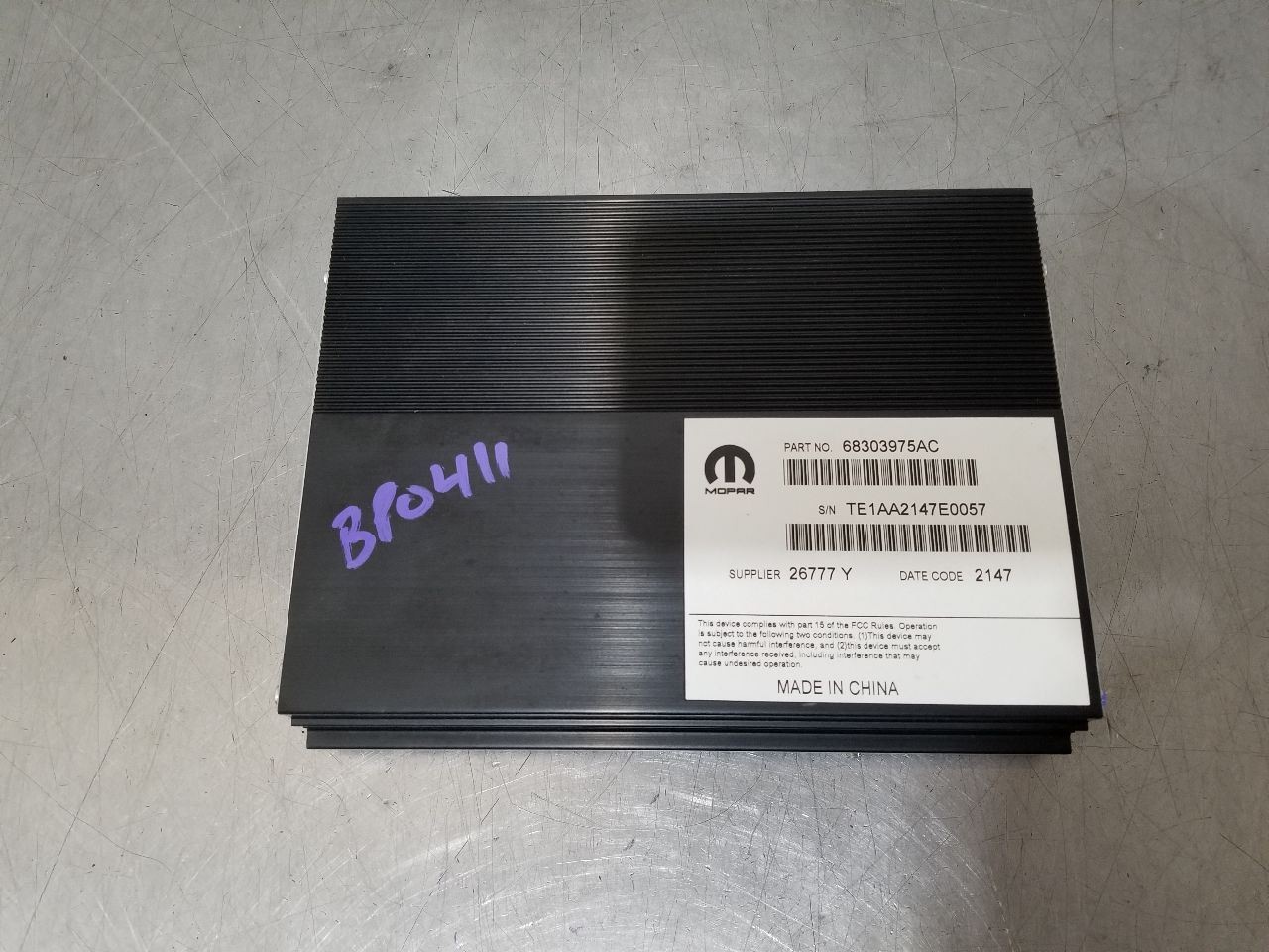 18 2018 DODGE CHALLENGER R/T RADIO AUDIO AMPLIFIER 276 WATT OPT RD7 68303975AC
