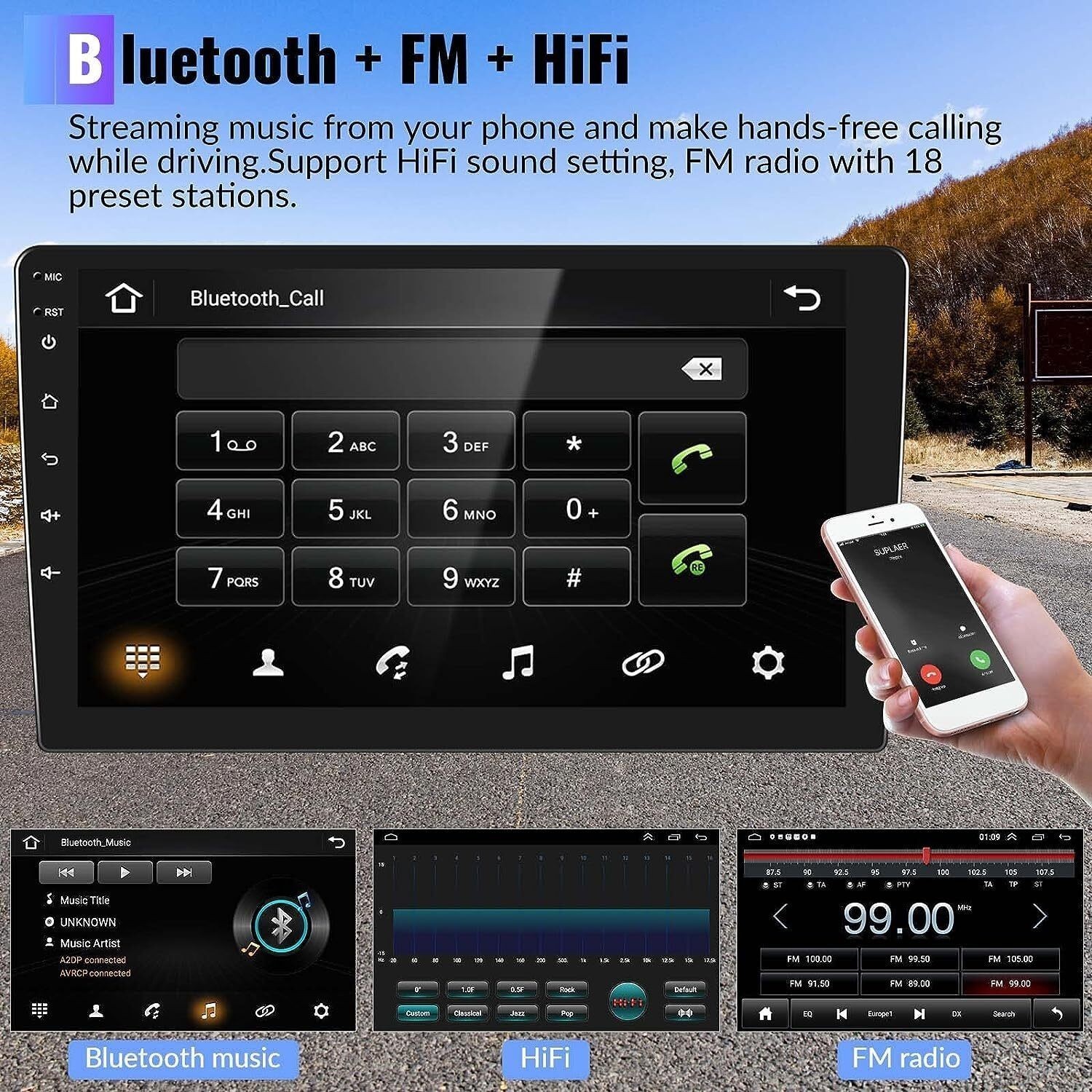 10.1in Android 15 Stereo Apple Carplay Car Radio For HONDA ACCORD 8th 2008-2012