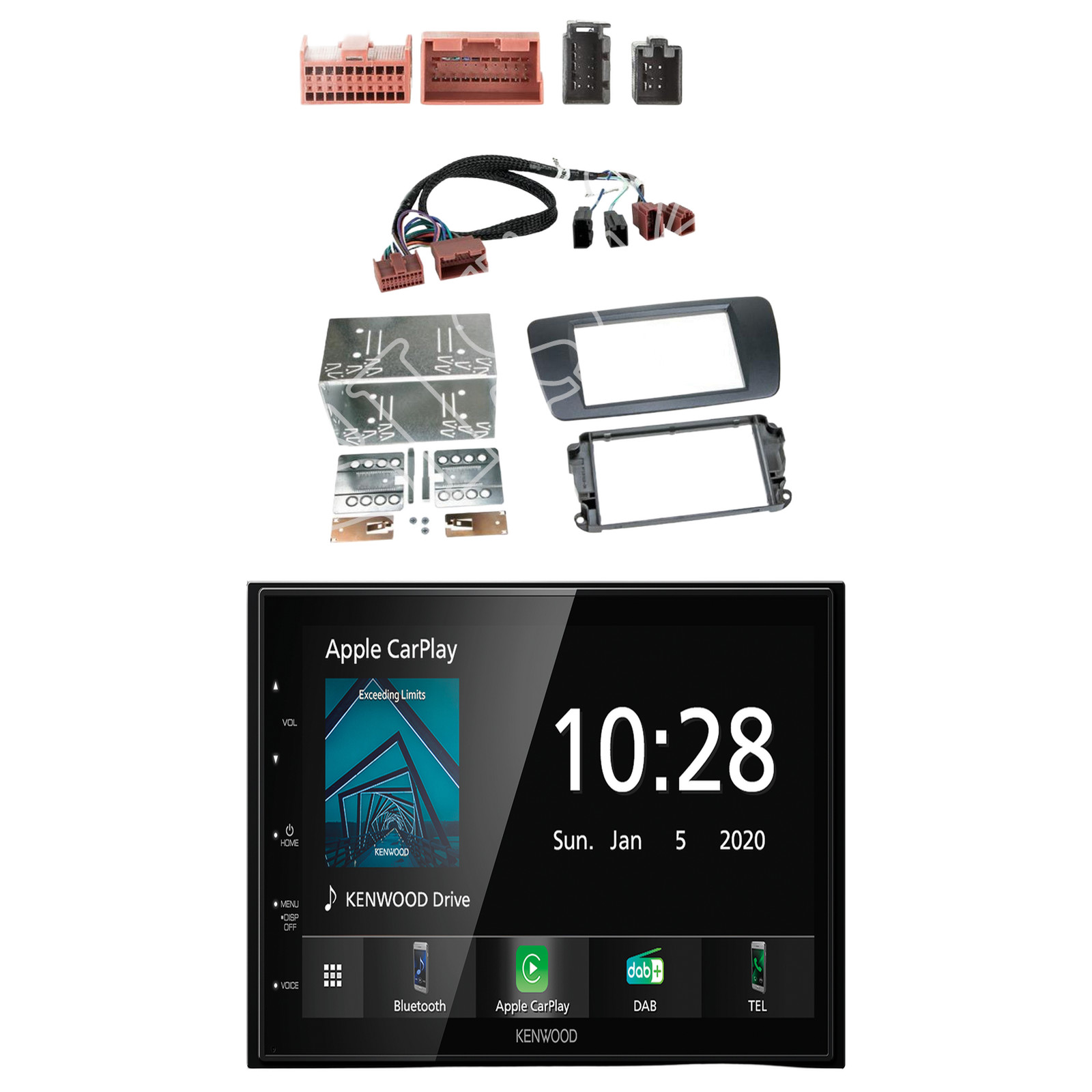 Kenwood DMX5020DABS Radio Bluetooth DAB With Fitting Kit For Seat Ibiza 2014 Onwards