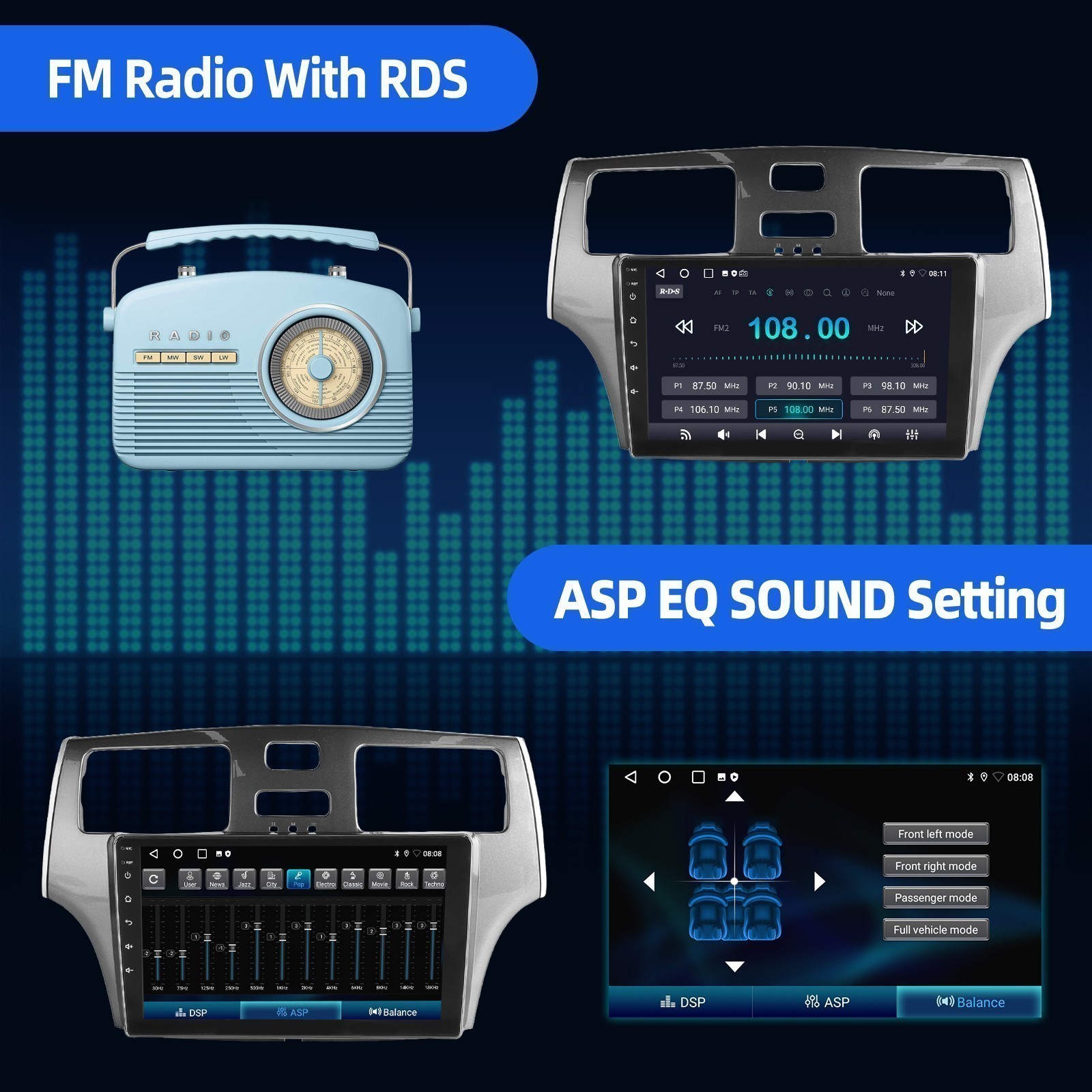 GPS Car Radio Stereo Carplay For 2002-2006 Lexus ES 4+64G 9in Navi