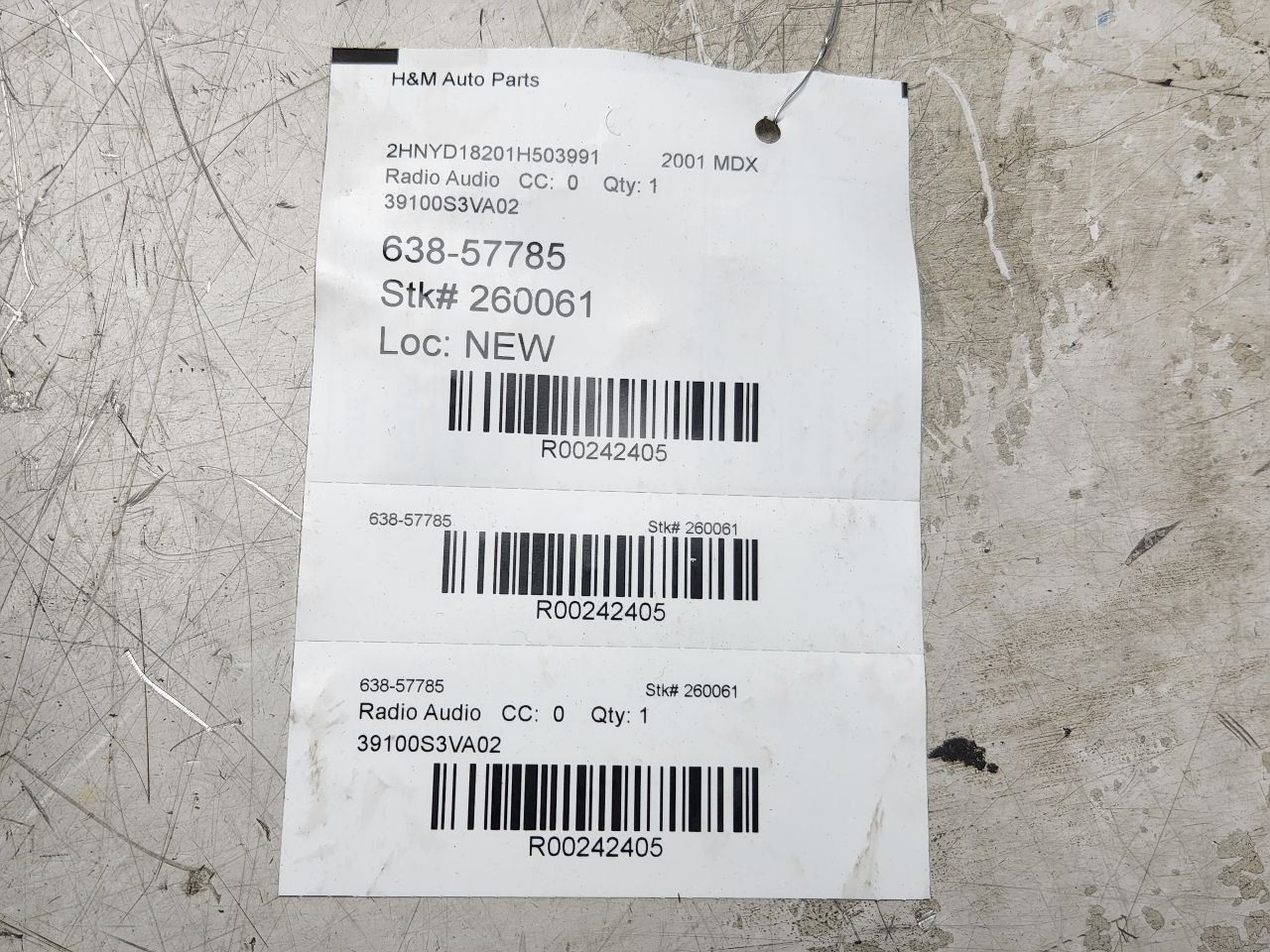 2001 2002 2003 2004, Acura MDX, Audio Equipment Radio Receiver, 39100S3VA02, OEM