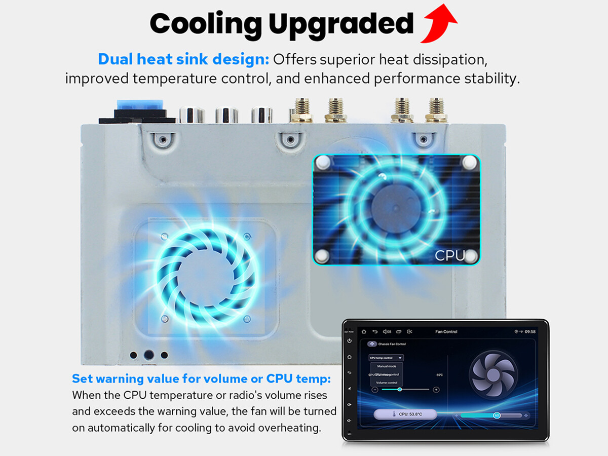 JOYING 9 Inch Double Din Universal Android 12 Radio Support FM Bluetooth HDMI SD