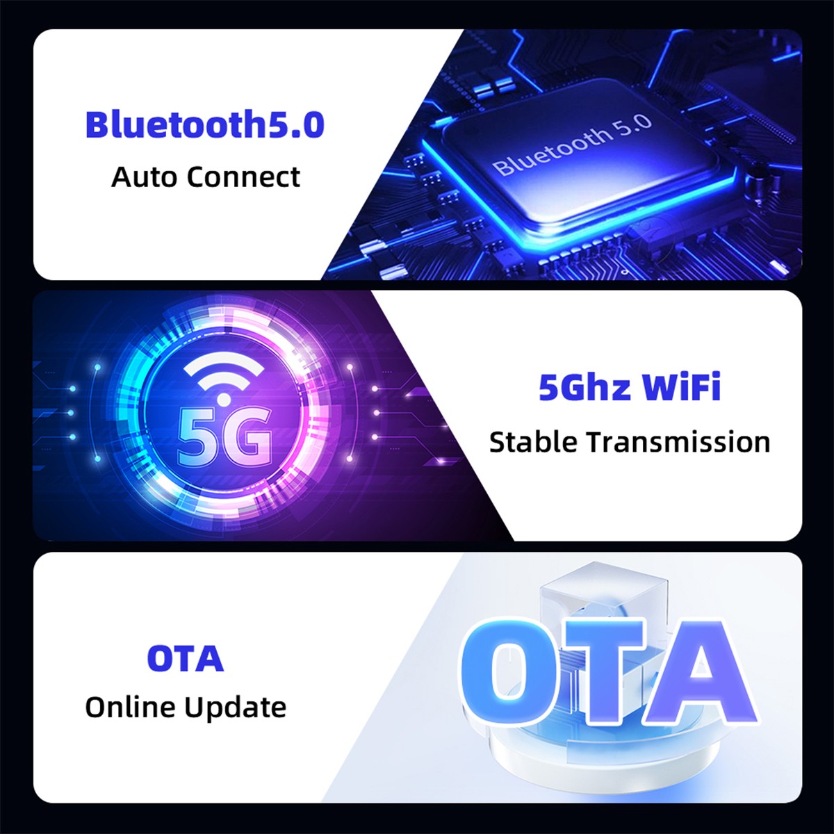 Wireless USB CarPlay Adapter Dongle Plug&Play For Apple Carplay & Android Auto