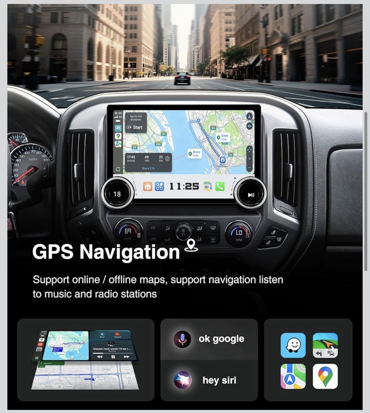 11.5 Carplay for Chevrolet Silverado GMC Sierra 2014-2018 Android Auto Car Radio