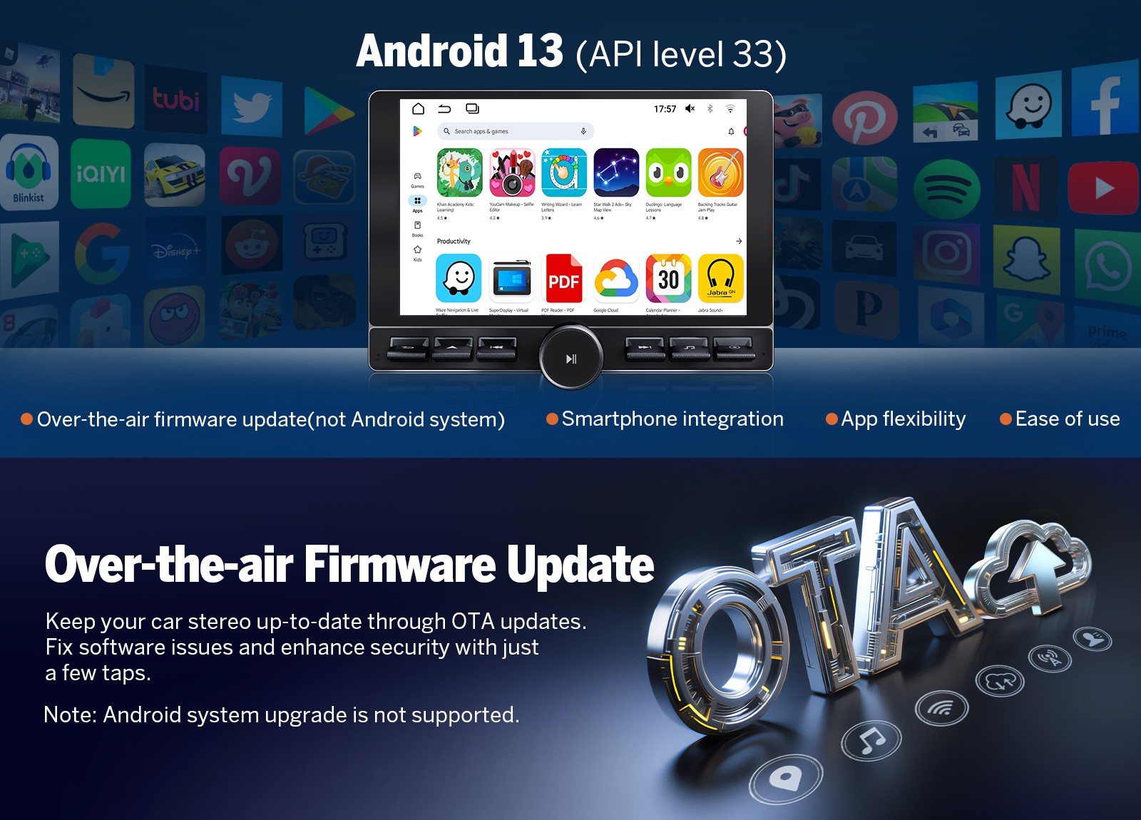 Android Auto 13 8+128GB 10.1″ Car Radio Stereo GPS CarPlay WiFi 4G LTE DSP 2 DIN