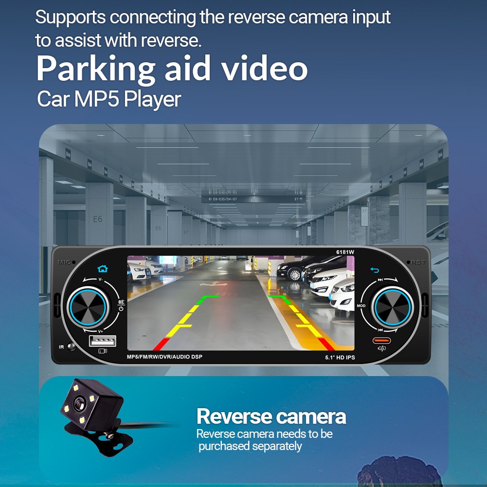 Single 1DIN HD Car Multimedia Player FM USB Type-C With Steering Wheel Control