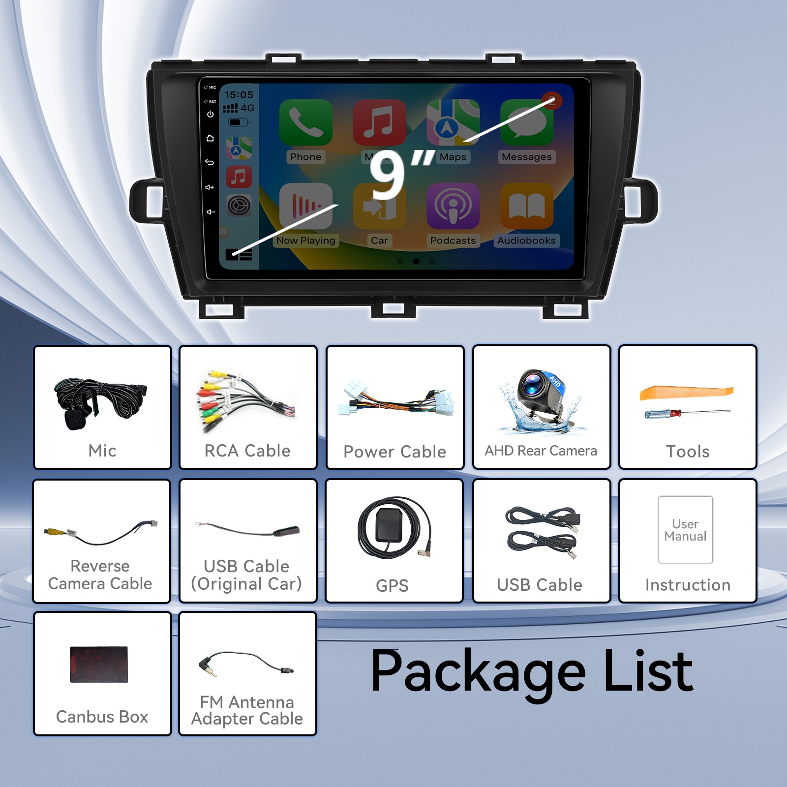 For Toyota Prius 2010-2015 Carplay Car Stereo Radio Android Navi 2+64G