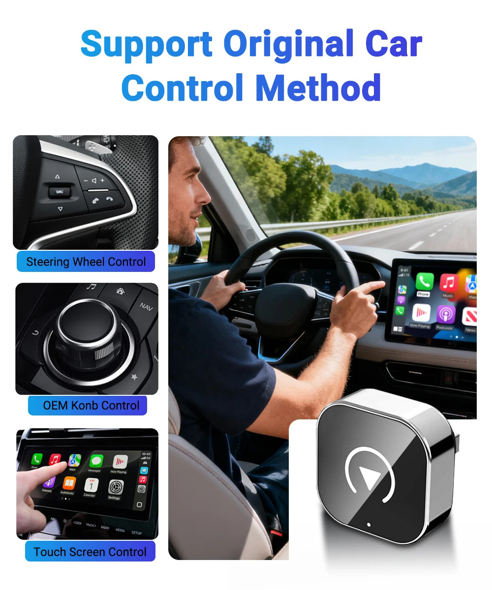 USB Auto Wireless CarPlay Adapter For iPhone Apple Wireless Dongle Plug ＆ Play