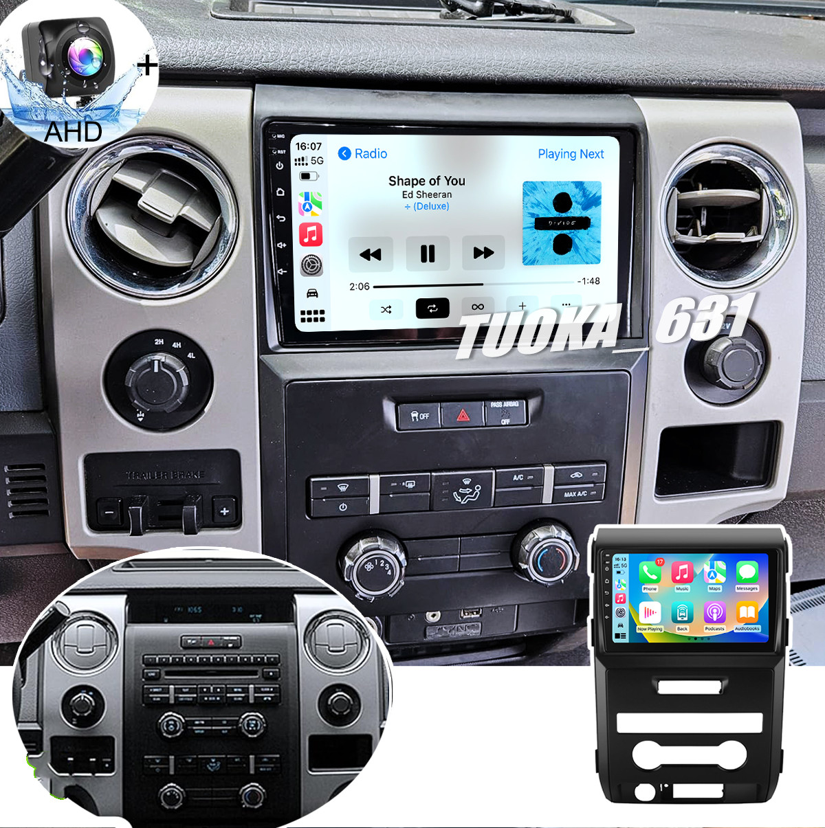 For 2009 2010 11 12 2013 Ford F150 WiFi Apple Carplay Radio Android 13 RDS GPS