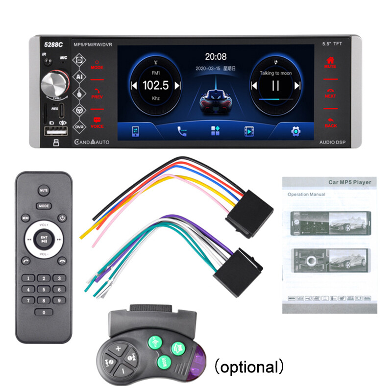 5.5 inch Car Radio 1 Din Bluetooth Andriod Auto wince Carplay IPS Touchscreen FM