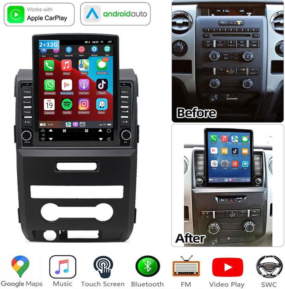 For Ford F150 2009-2014 Apple Carplay Radio Stereo Android 15 GPS NAVI WIFI