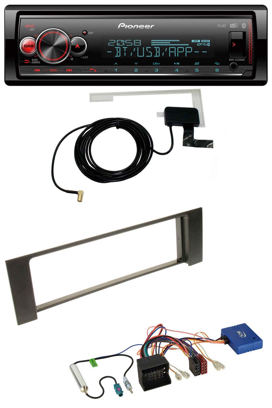 Pioneer Bluetooth DAB USB CAN Bus Car Stereo for Audi A4 Quadlock 2003-2009 Black