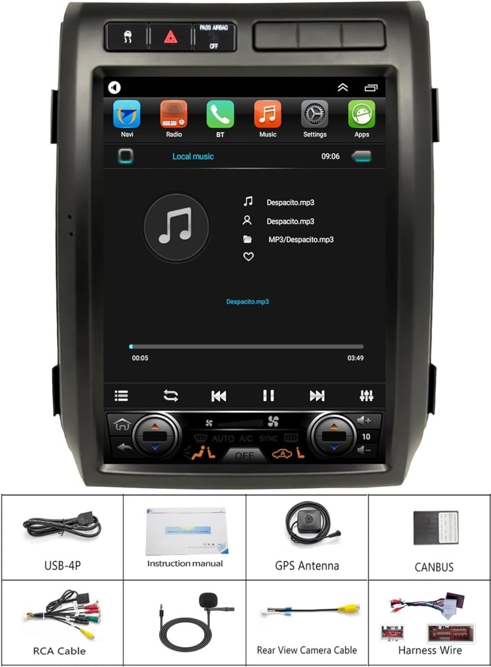 tesla bluetooth carplay For Ford F-150 2009-2012 GPS screen Radio WIFI Androind