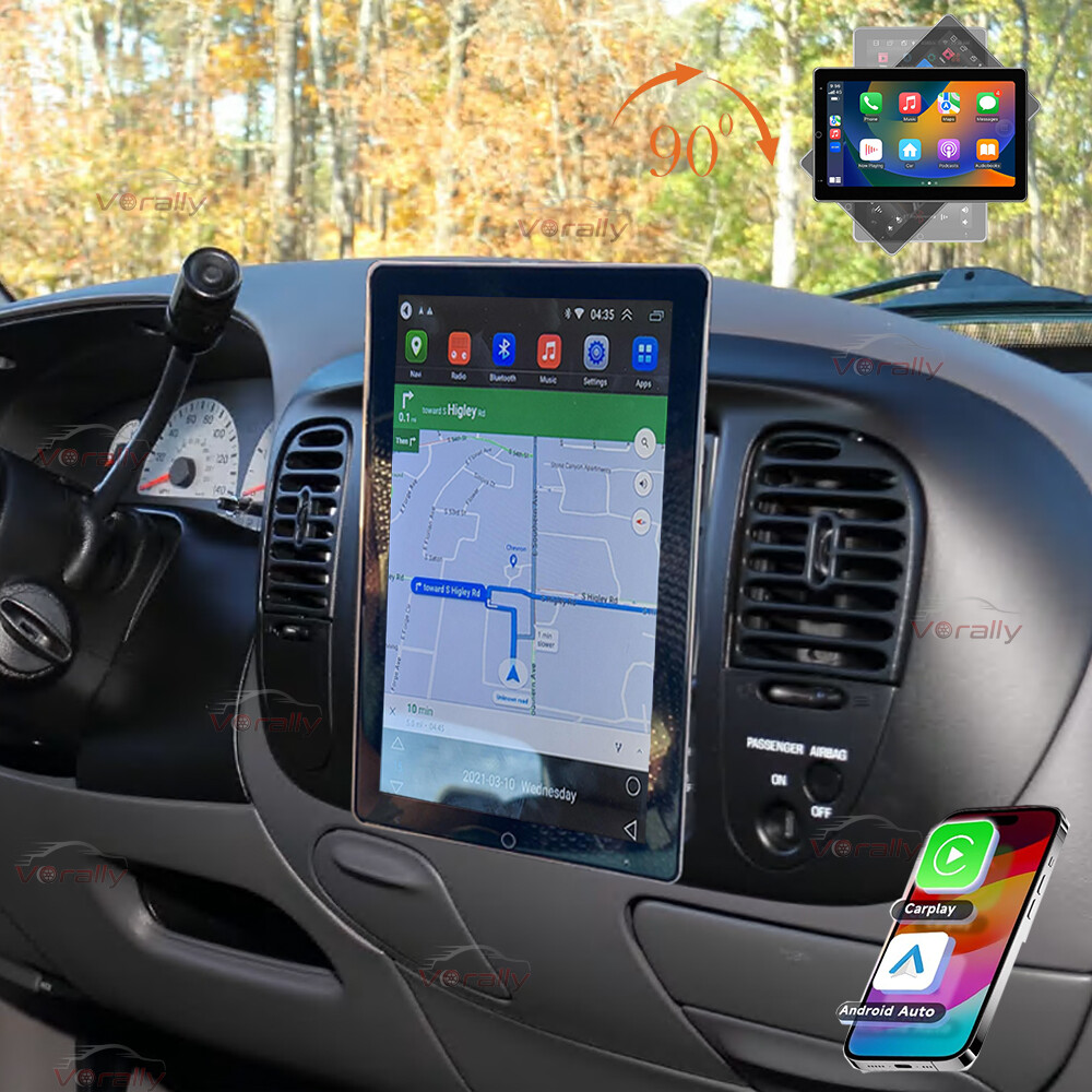 For 1997-2004 Ford F150 Double Din Radio Rotated Android 14 Stereo CarPlay GPS