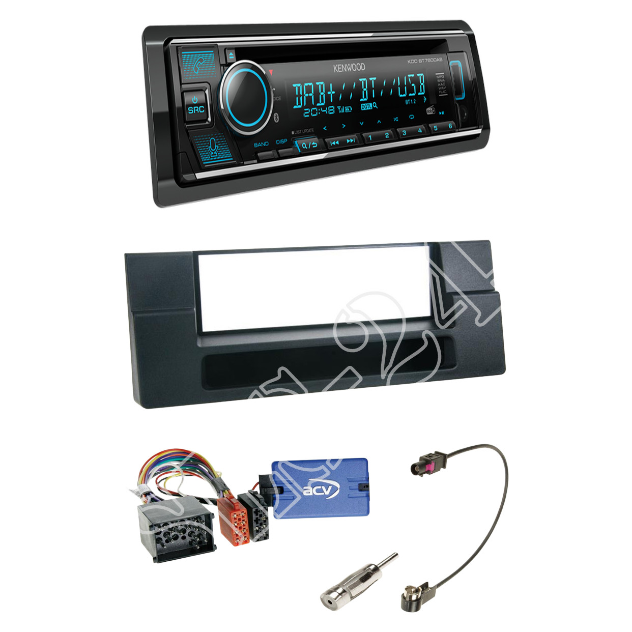 Kenwood KDC-BT760DAB Radio DAB + Bluetooth with installation kit for BMW 5 Series E39