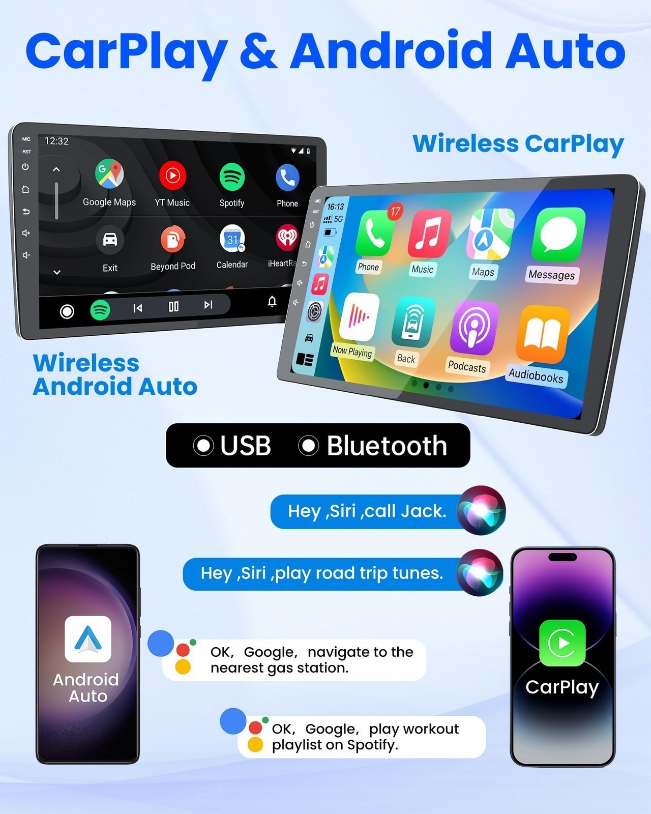 For 2002-2005 Dodge Ram Radio Carplay 4+64G 9in Bluetooth Touchscreen FM RDS