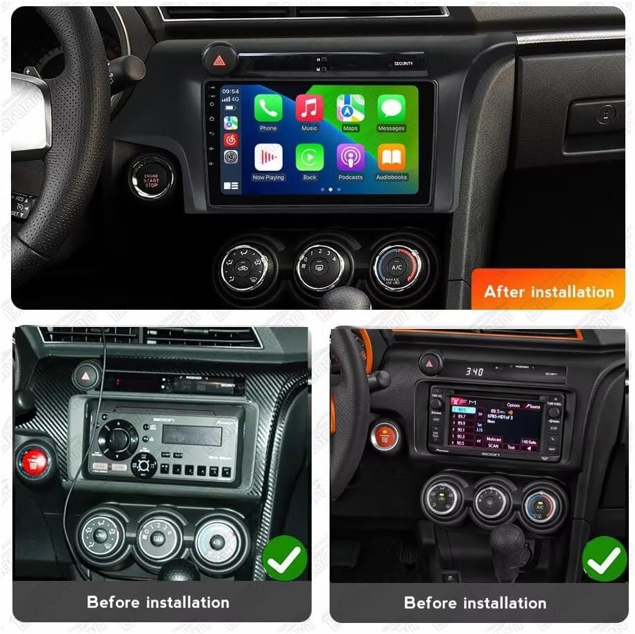 10.1″ 4+64G Android Car Stereo Carplay GPS Navi For 2011 2012 2013-2016 Scion TC