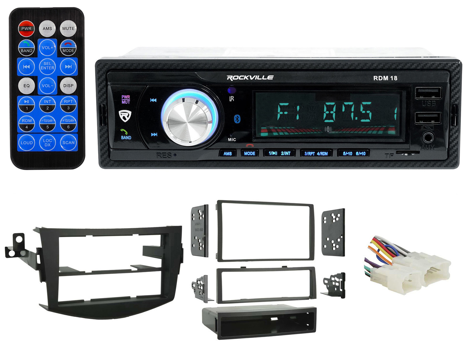 1-Din Digital Media Bluetooth AM/FM/MP3 USB/SD Receiver For 2006-12 Toyota Rav4