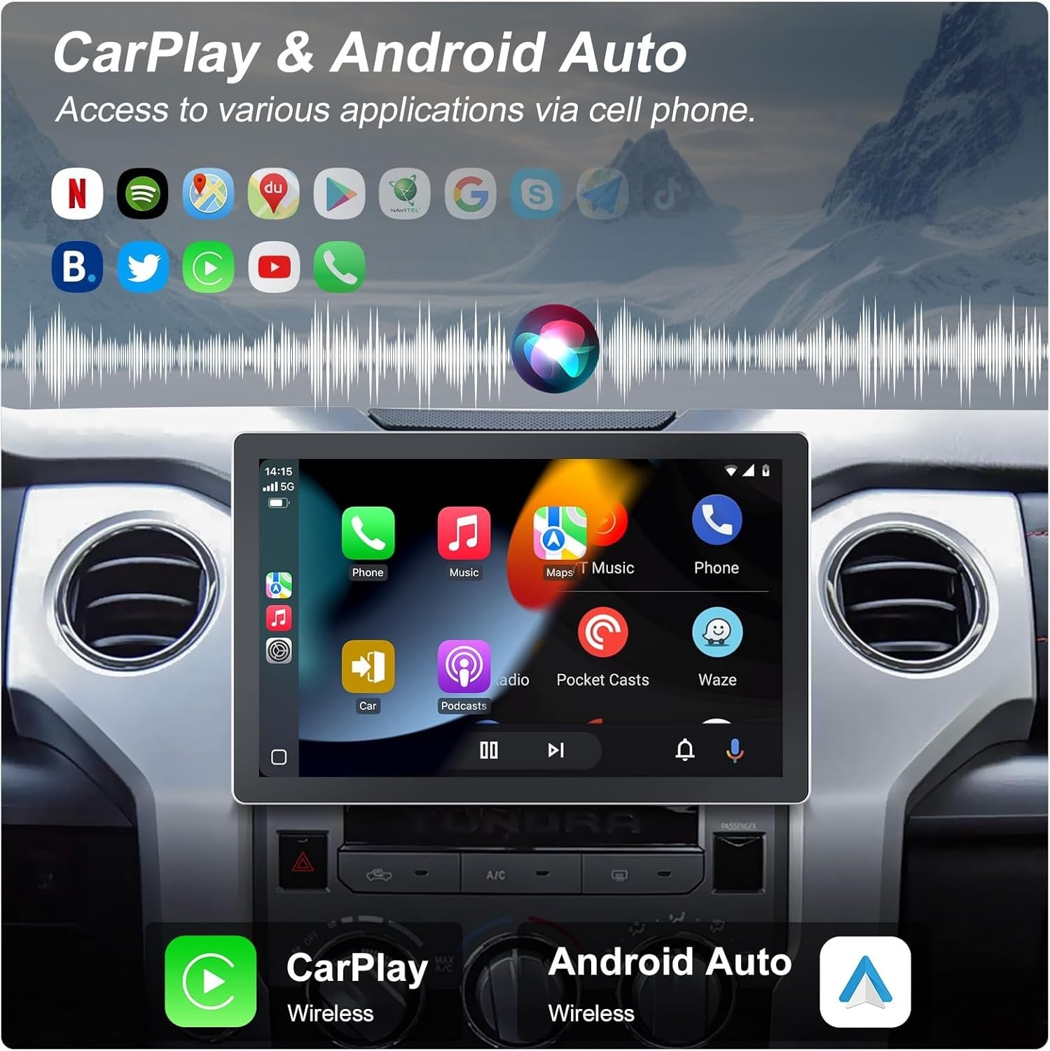 13.1″ Car Radio Stereo Upgrade For 14-19 Toyota Tundra 8-CORE With CarPlay