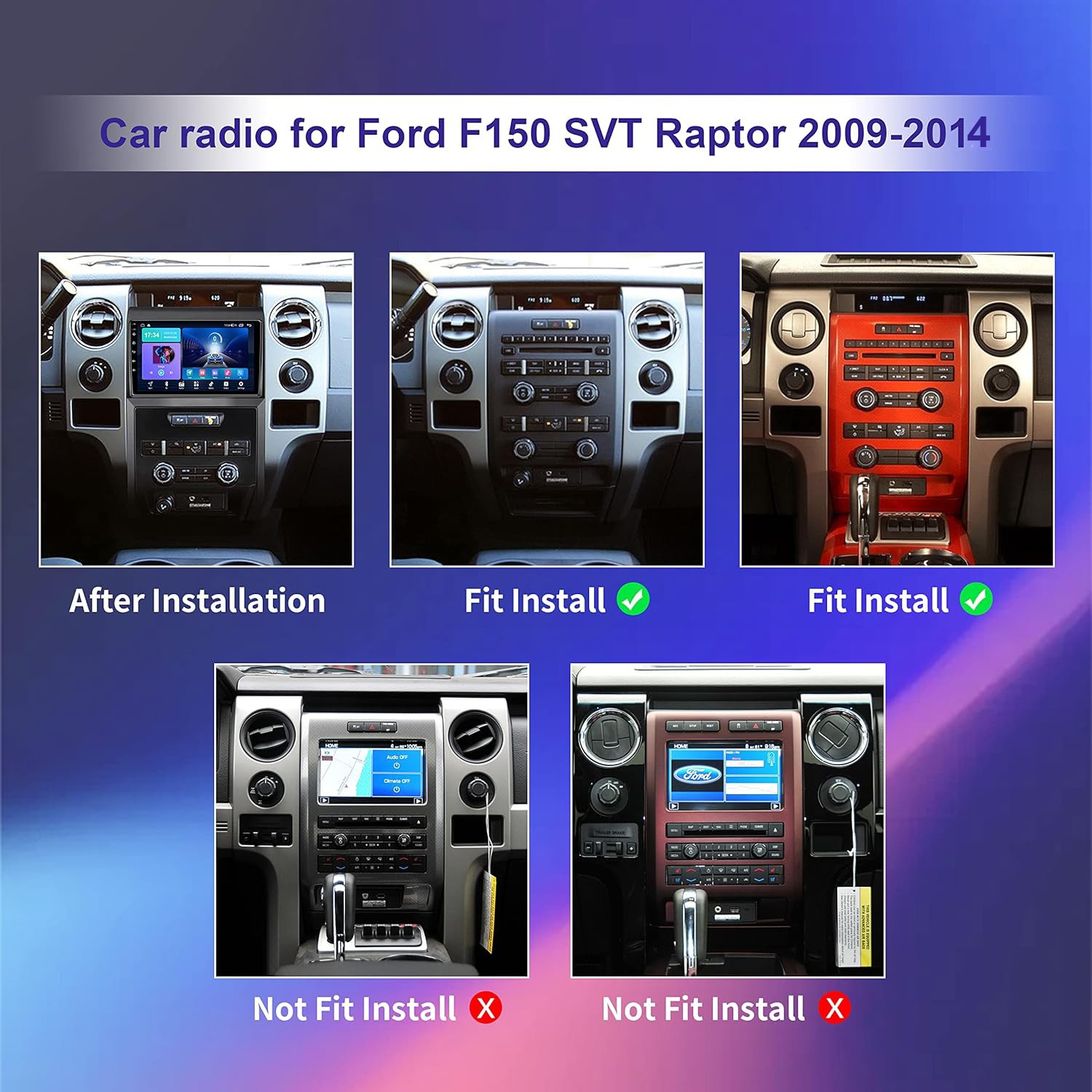 Android 13 Wifi Carplay GPS Stereo Radio Head Unit For Ford F-150 F150 2009-2014