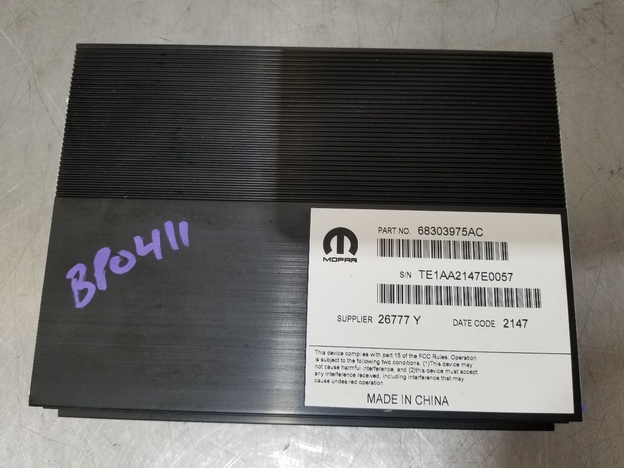 18 2018 DODGE CHALLENGER R/T RADIO AUDIO AMPLIFIER 276 WATT OPT RD7 68303975AC