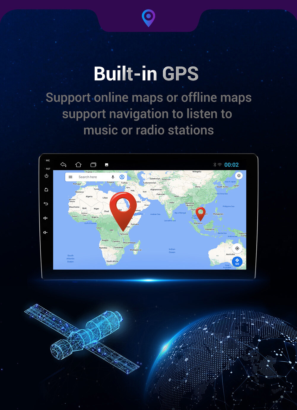 Android 14 For Jeep Wrangler 2011-2014 Car Radio Stereo CarPlay GPS Navi 2G+32GB