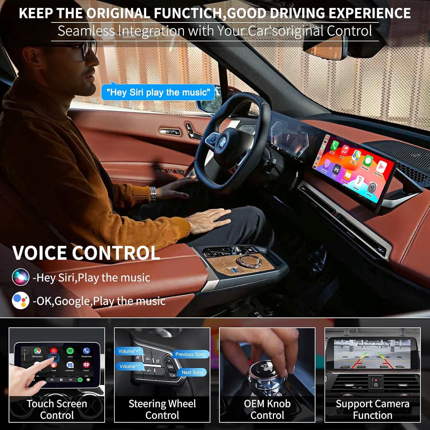 Wireless CarPlay & Android Auto Decoder Box AI Box Multimedia Player For BMW EVO